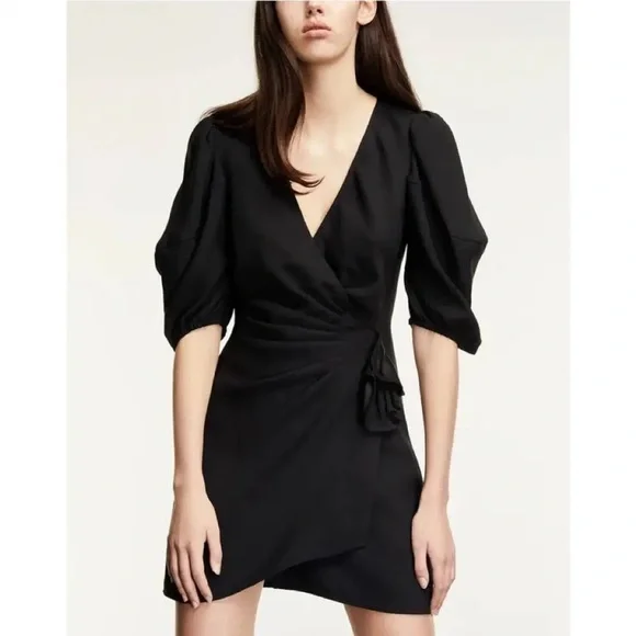 open lace back dress The Kooples Surplice Midi Dress